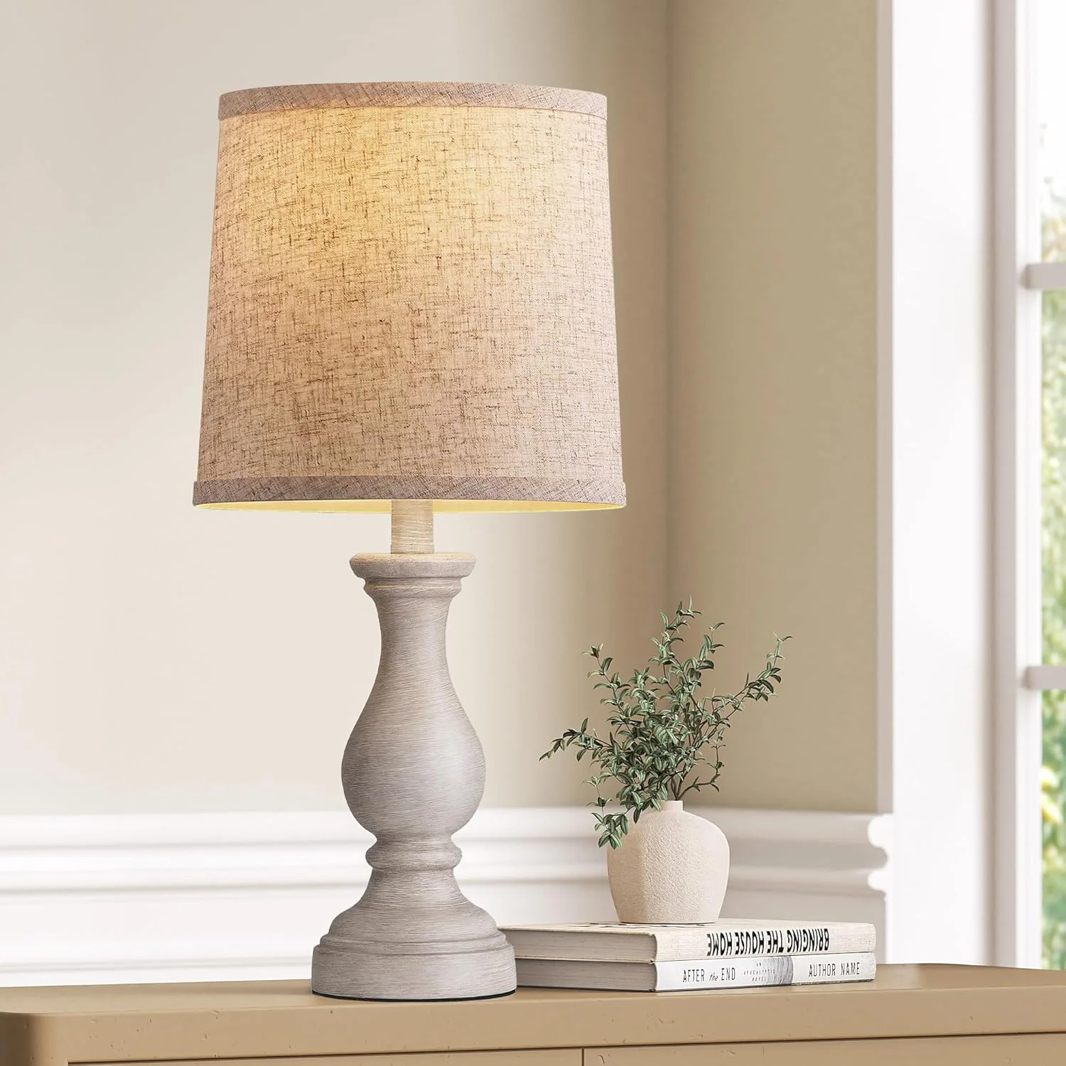 Farmhouse Table Lamp Set of 2, Rustic Lamp for Bedroom Living Room - Image 5