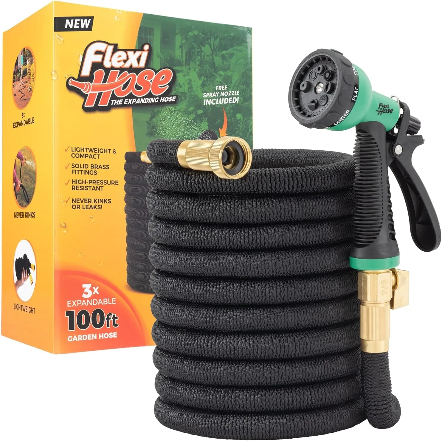 Hose Expandable Garden Hose with 8 Function Nozzle, 100FT, Lightweight Retractable Garden Hose - Image 2
