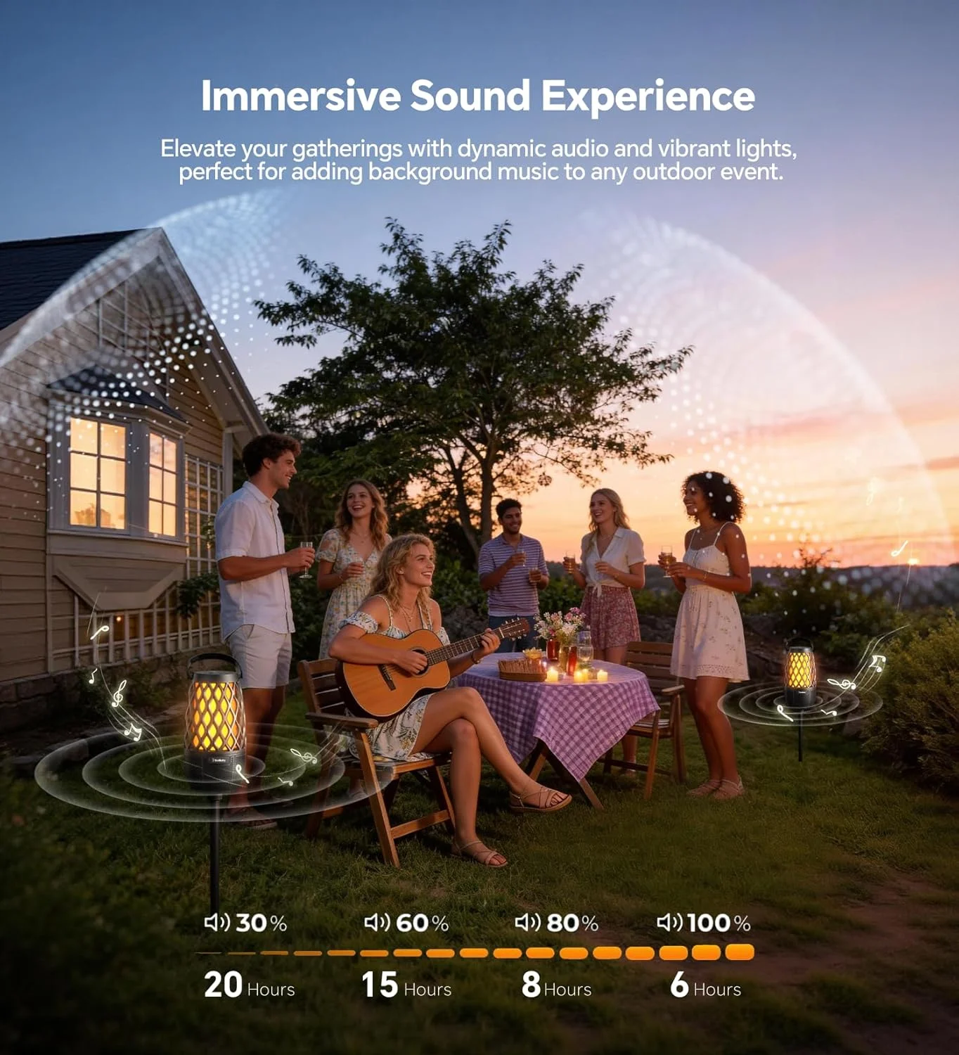 Speakers Gifts for Men Bluetooth Speaker with Lights Multi-Sync up to 100 Speakers Auto-Pairing HD Stereo Sound - Image 5