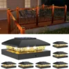 4x4 Solar Post Cap Lights, 12 Pack Black Waterproof Fence Lights - For Home Projects