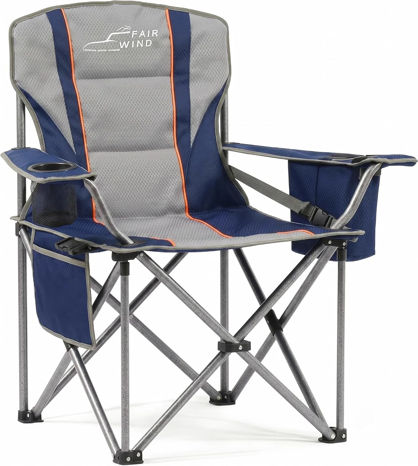 WIND 2 Pack Fully Padded Oversized Camping Chair Heavy Duty Lawn Chair Set with Adjustable Lumbar Support - Image 5