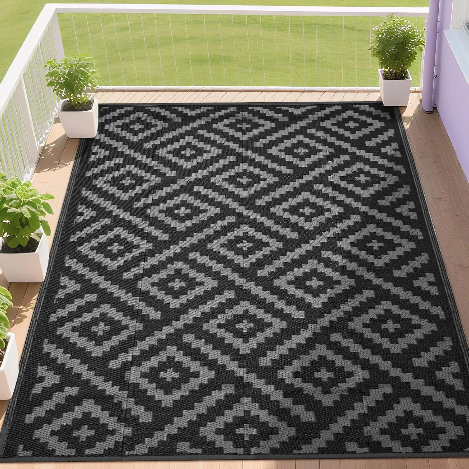 Outdoor Rugs 8'x10' Waterproof for Patios Clearance, Plastic Straw Mats for RV - Image 7