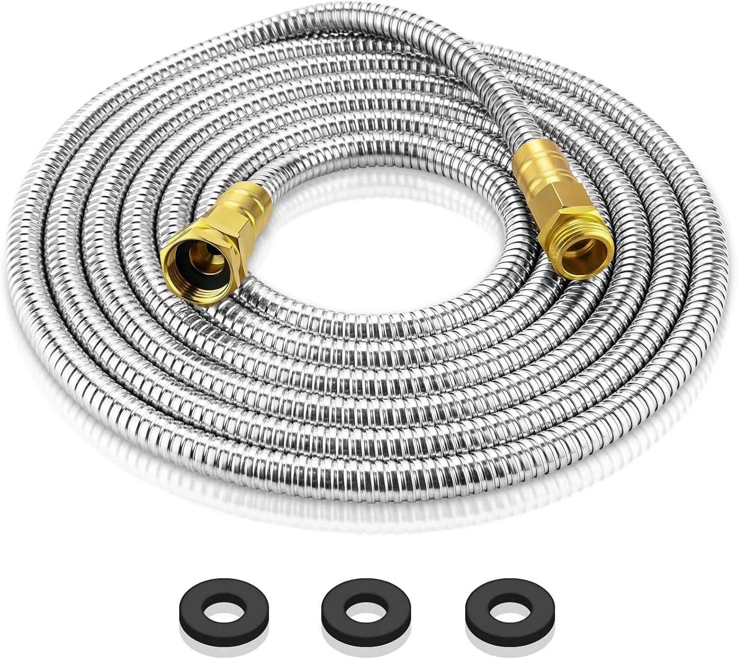Earth Stainless Steel Garden Hose 100 FT, Heavy Duty Expandable Water Hose - Image 6