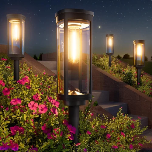 Alternative view of Bright Solar Pathway Lights Outdoor, 8 Pack Solar Powered Garden Lights Waterproof IP65