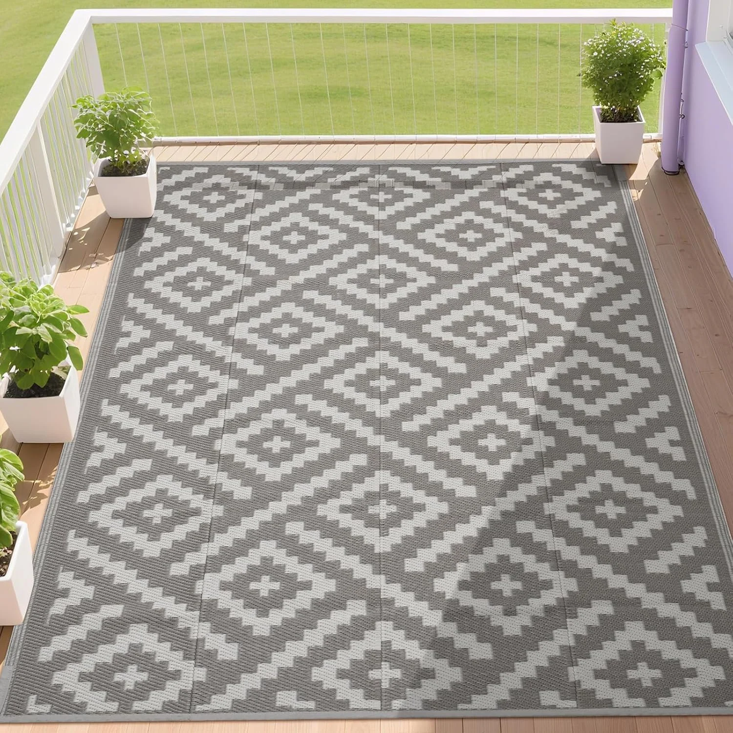 Outdoor Rugs 8'x10' Waterproof for Patios Clearance, Plastic Straw Mats for RV - Image 12