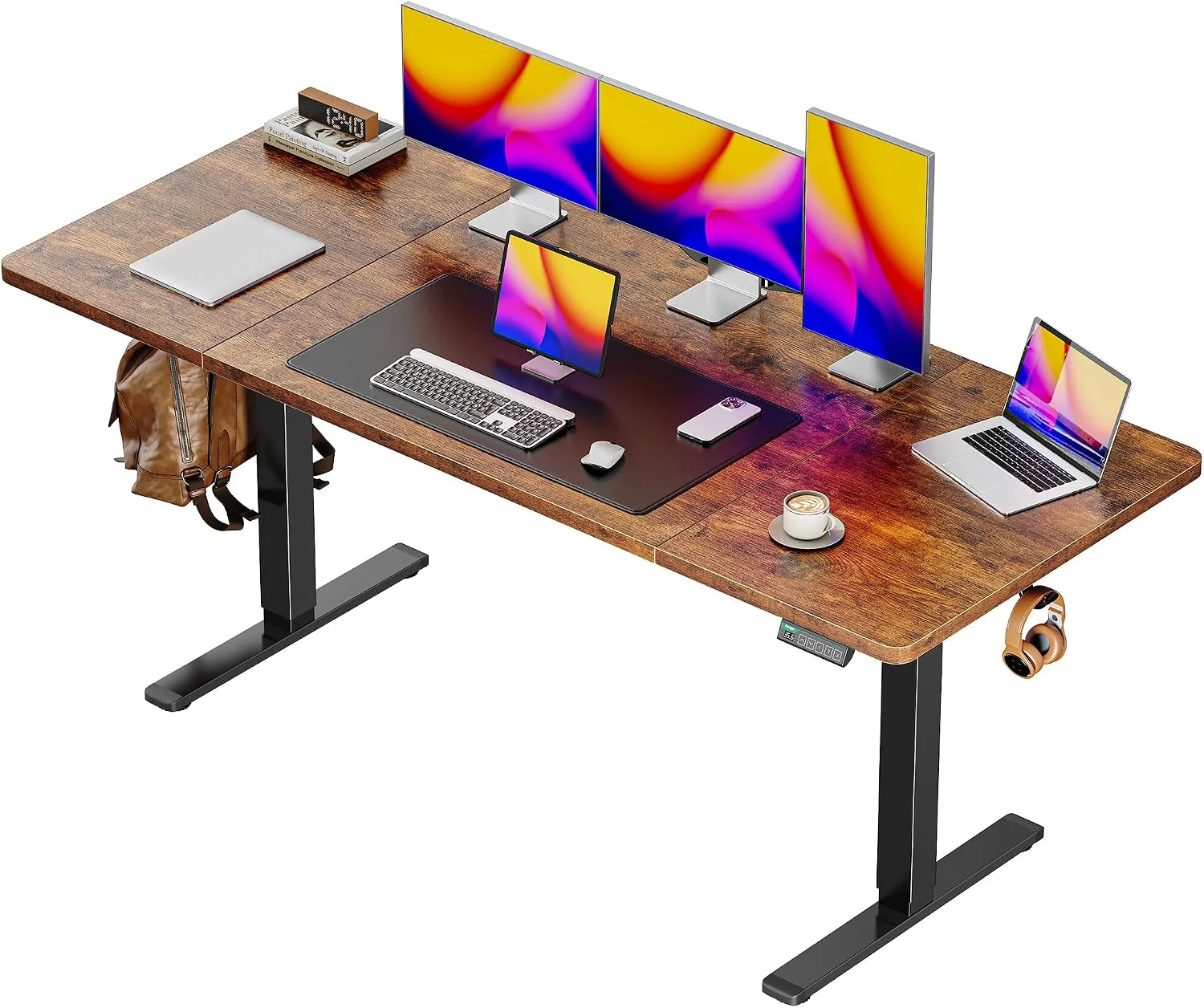 55 x 28 Large Electric Standing Desk, Height Adjustable Computer Desk, 27.6 Deep Desktop - Image 16