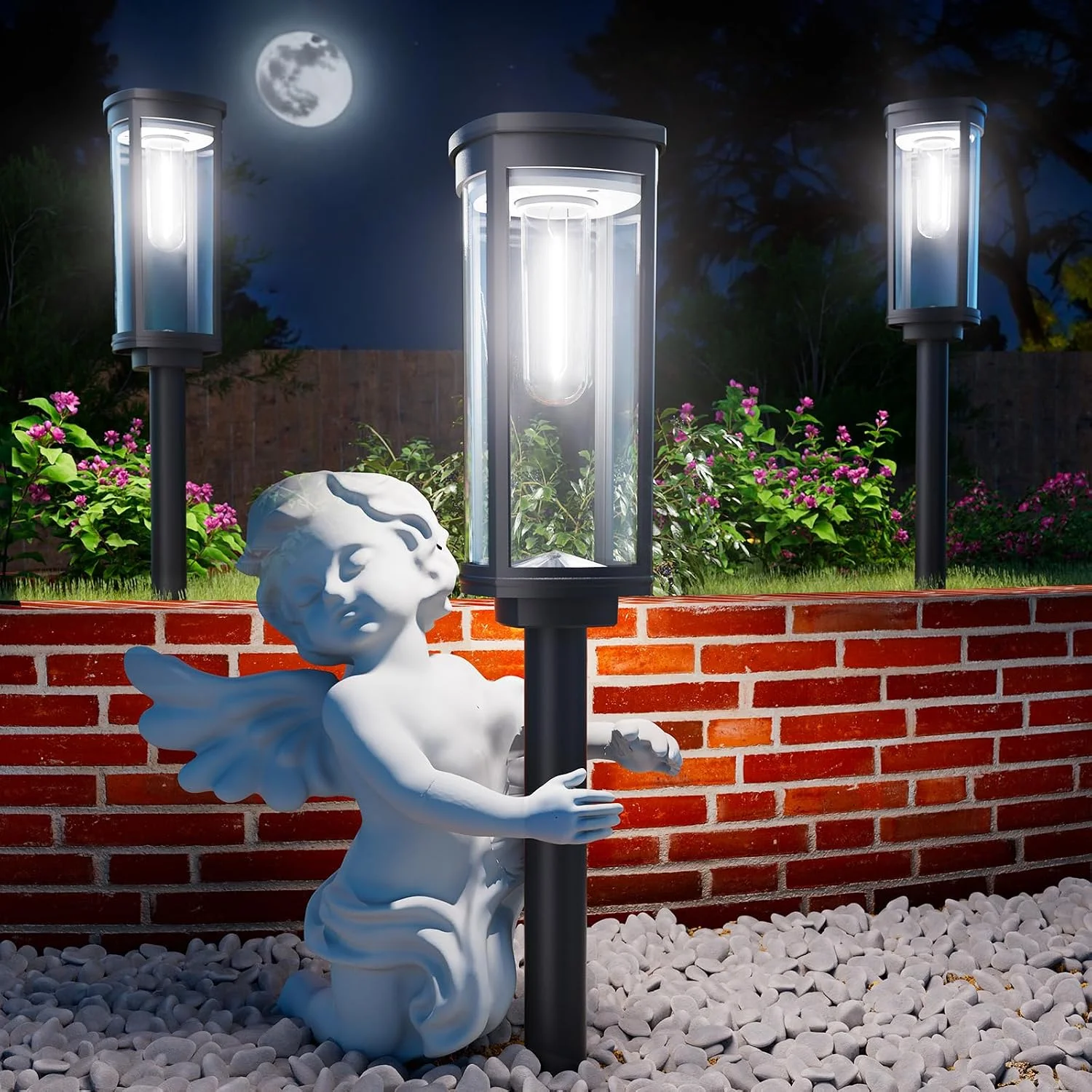 Solar Pathway Lights Outdoor, 8 Pack Bright Solar Lights Outdoor, IP65 Waterproof Solar Garden Lights Solar - Image 3