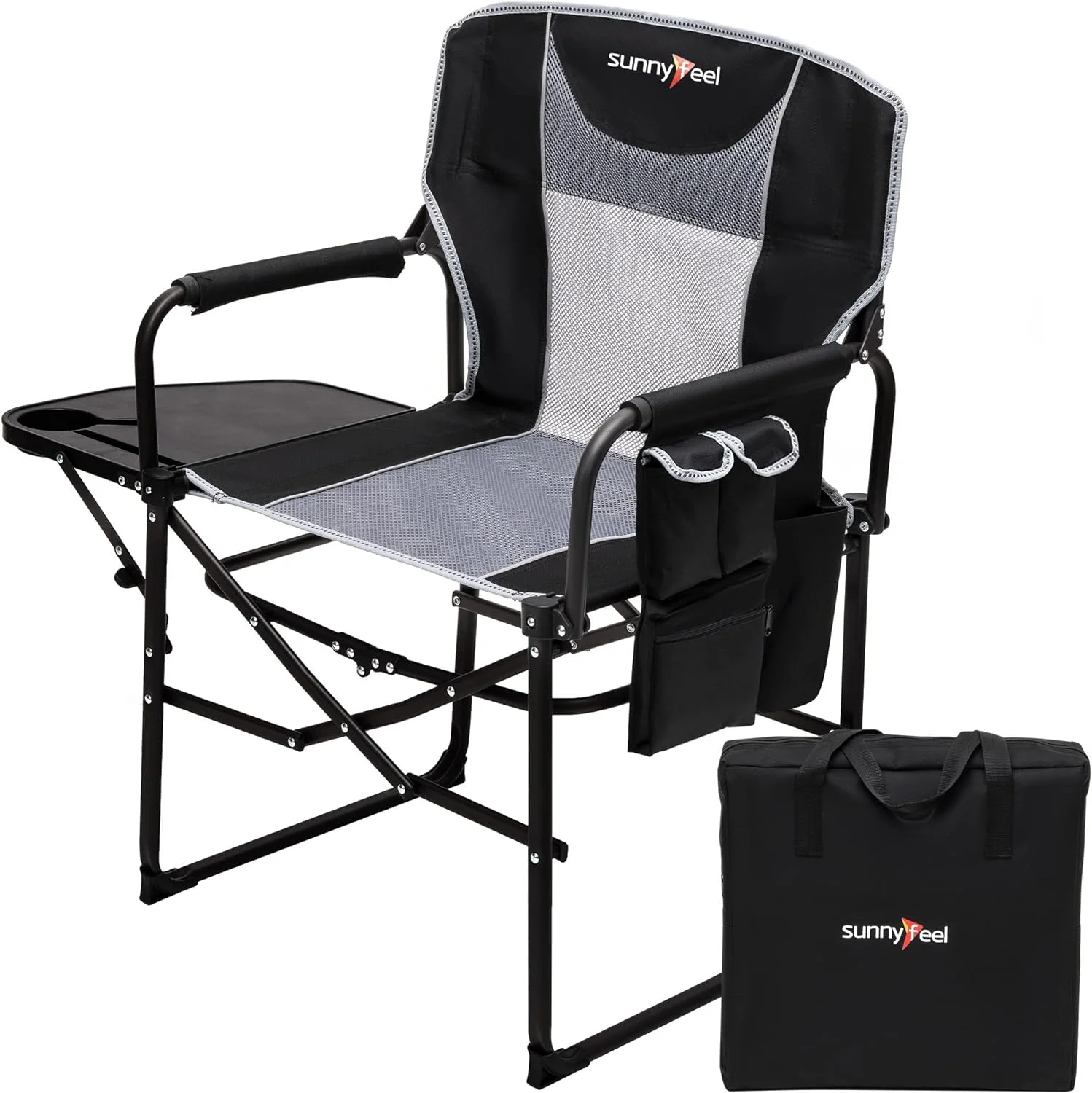 Camping Directors Chair, Heavy Duty, Oversized Portable Folding Chair with Side Table - Image 4