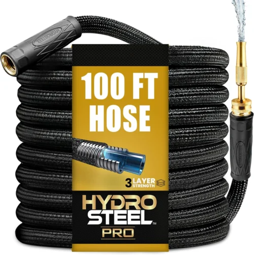 Alternative view of PRO 100 Ft Heavy Duty Metal Garden Hose with Nozzle, Water Hose Made from 304 Stainless Steel, 5/8?? Diameter
