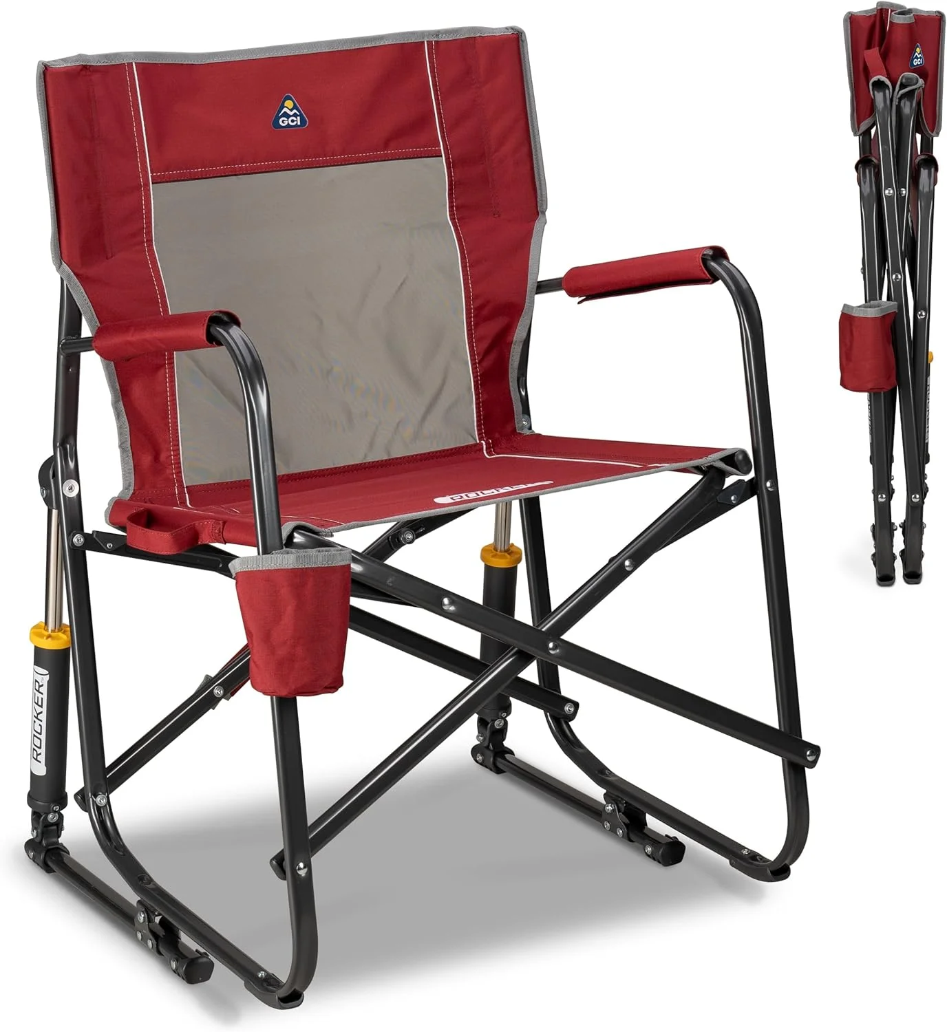 Outdoor Freestyle Rocker Camping Chair - Black - Image 4
