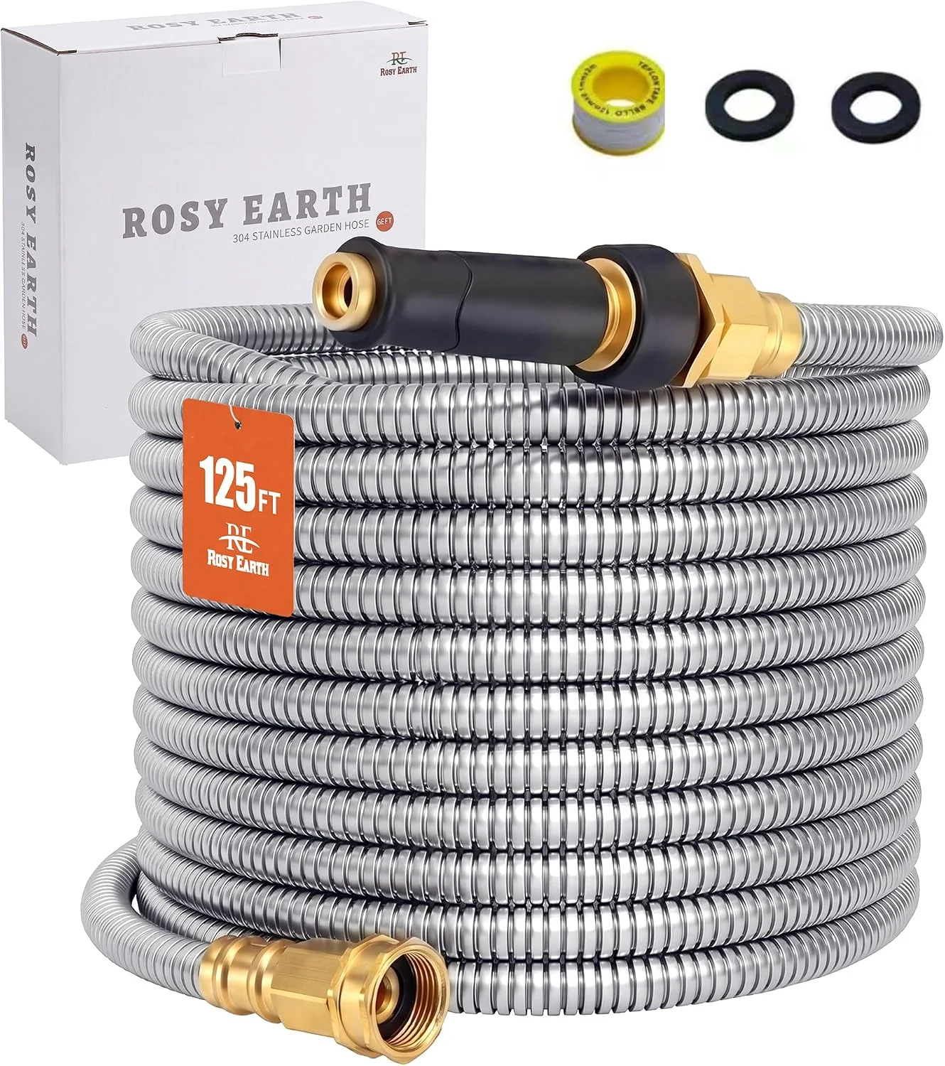 Earth Stainless Steel Garden Hose 100 FT, Heavy Duty Expandable Water Hose - Image 11