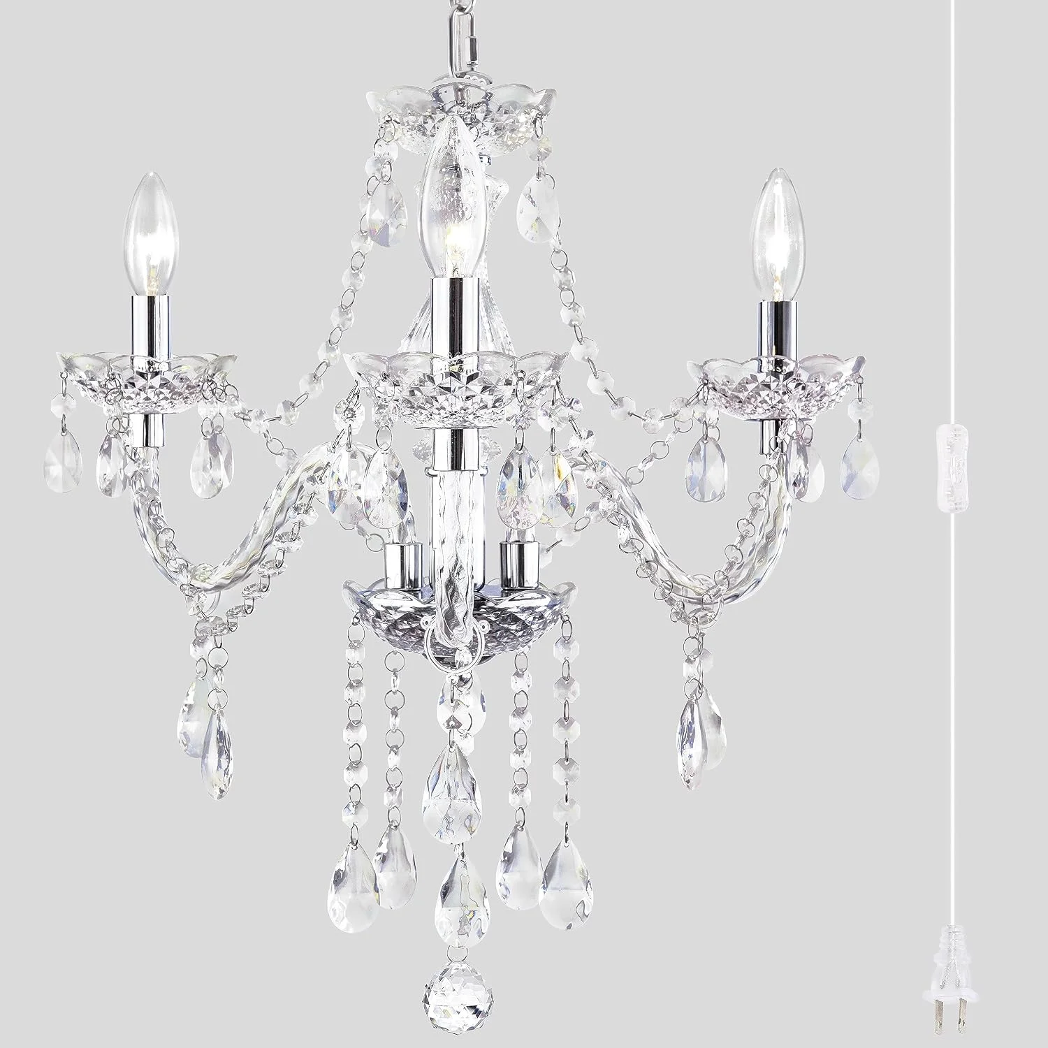 Crystal Clear Chandelier 5-Light Pendant Ceiling Lighting Fixture - Image 7