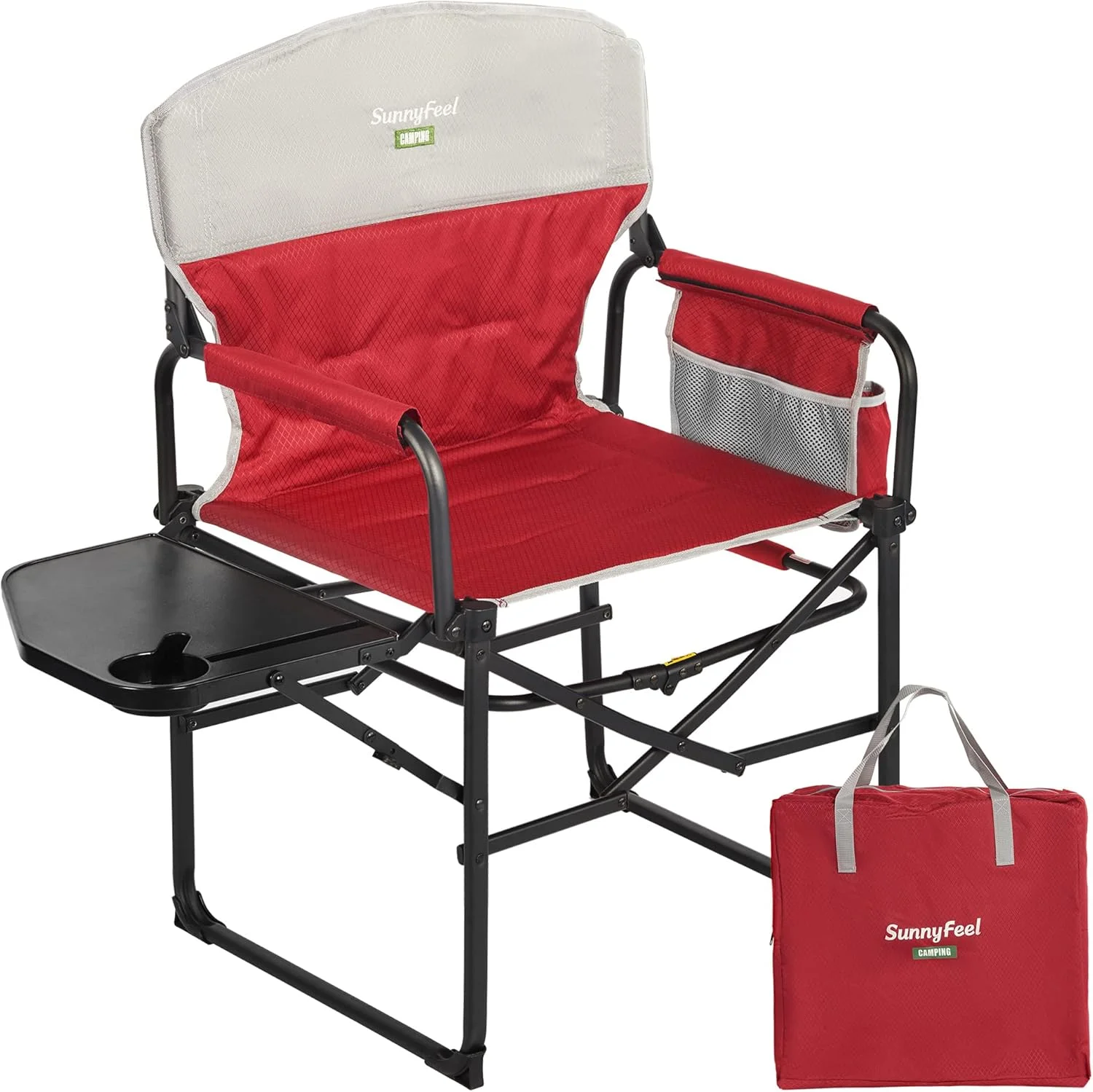 Camping Directors Chair, Heavy Duty, Oversized Portable Folding Chair with Side Table - Image 13
