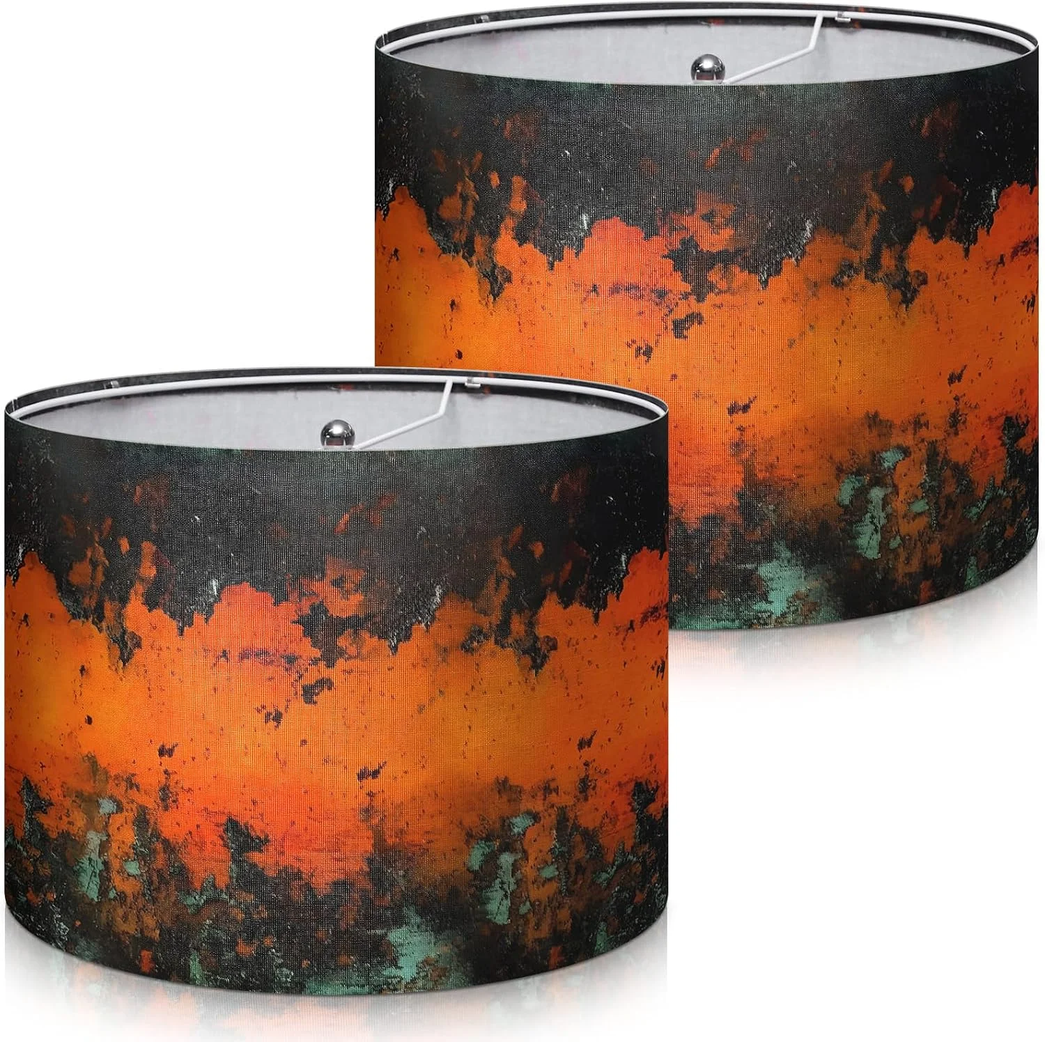 2 Pack Chinoiserie Drum Lamp Shade 13 x 13 x 10 Inch Cream Linen Lampshade with Exquisite Bird Floral Lining - Image 5