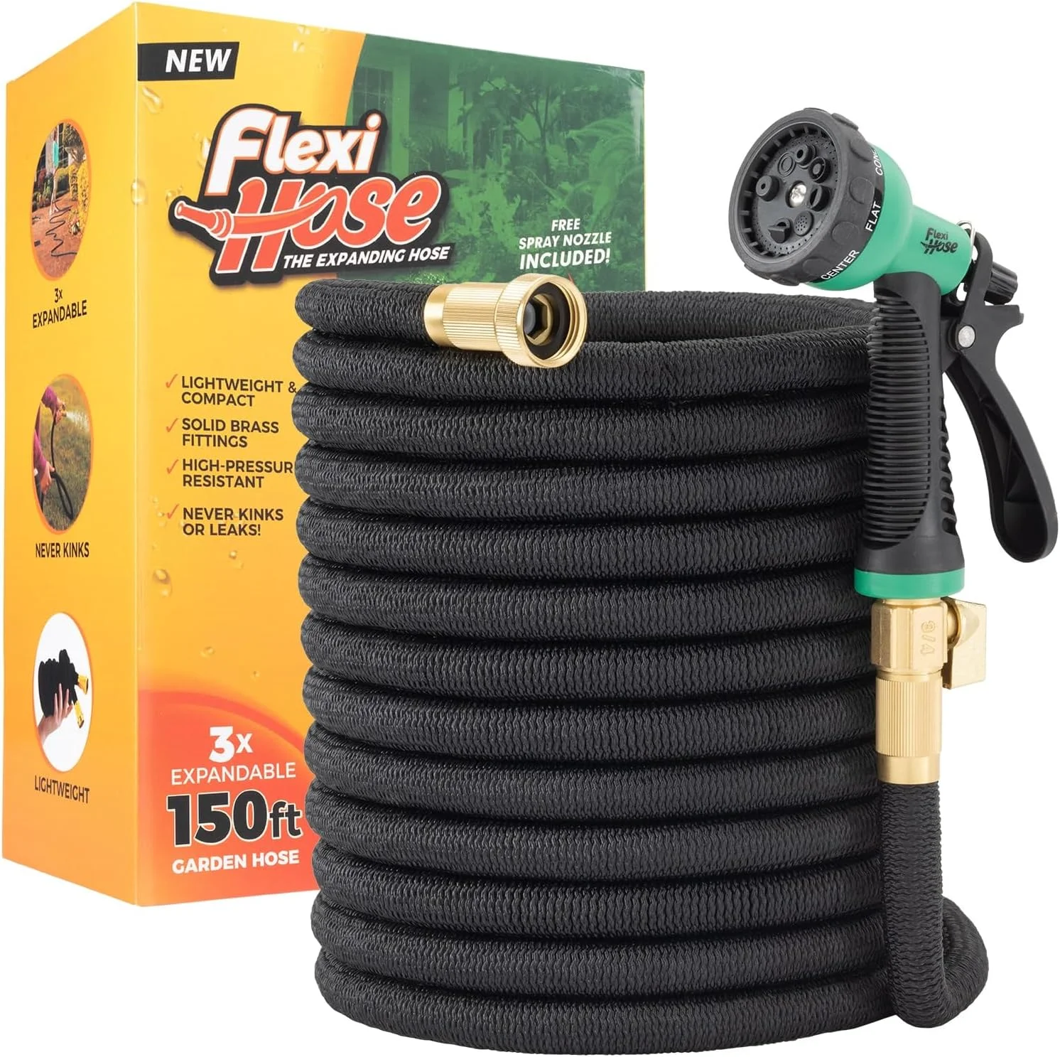 Hose Expandable Garden Hose with 8 Function Nozzle, 100FT, Lightweight Retractable Garden Hose