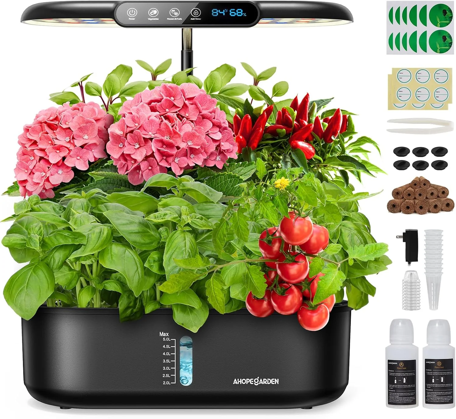 Hydroponics Growing System Herb Garden: 10 Pods Indoor Garden Kit with LED Grow Light and Smart Temp & - Image 2