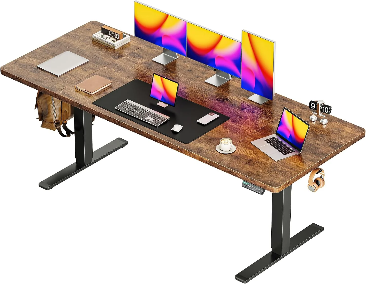 55 x 28 Large Electric Standing Desk, Height Adjustable Computer Desk, 27.6 Deep Desktop - Image 15