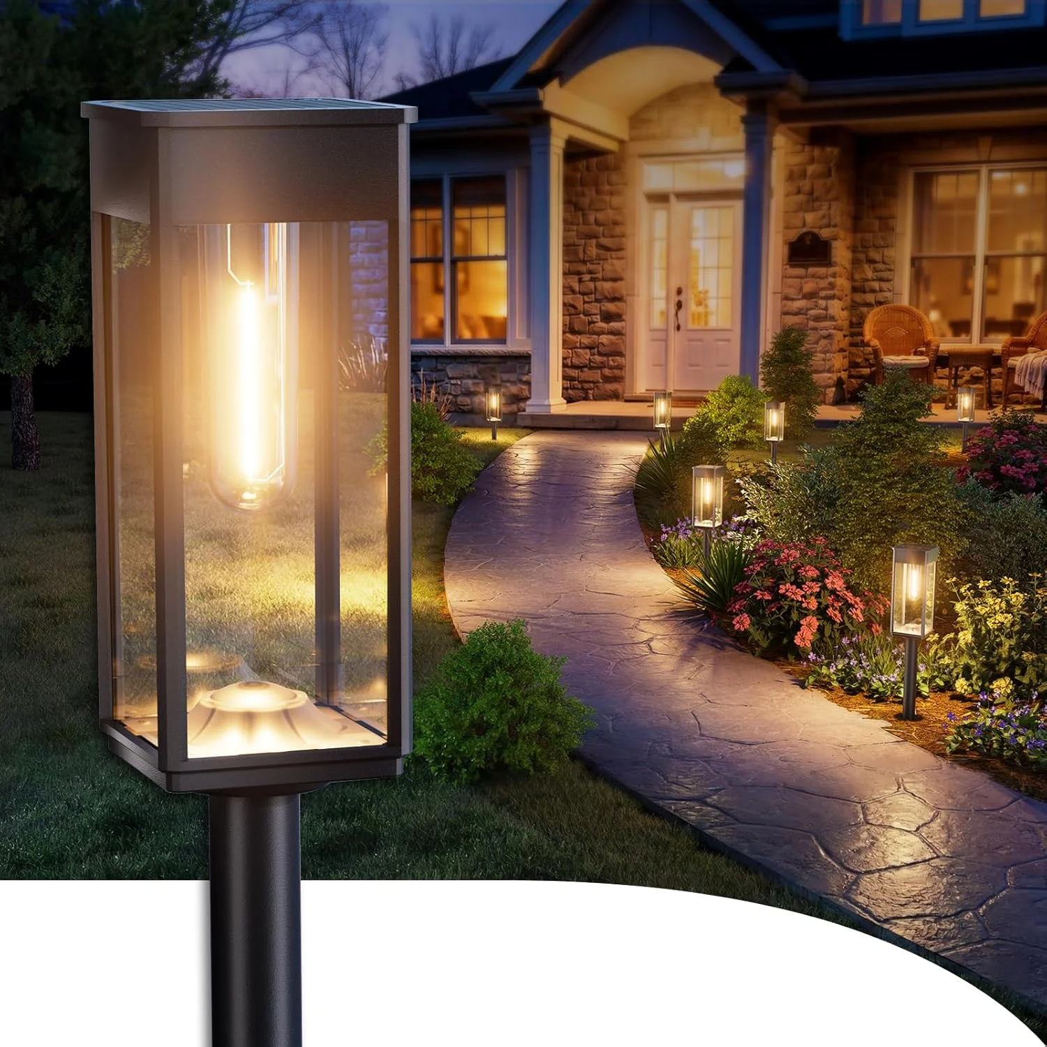 Solar Pathway Lights Outdoor, 8 Pack Bright Solar Lights Outdoor, IP65 Waterproof Solar Garden Lights Solar - Image 2