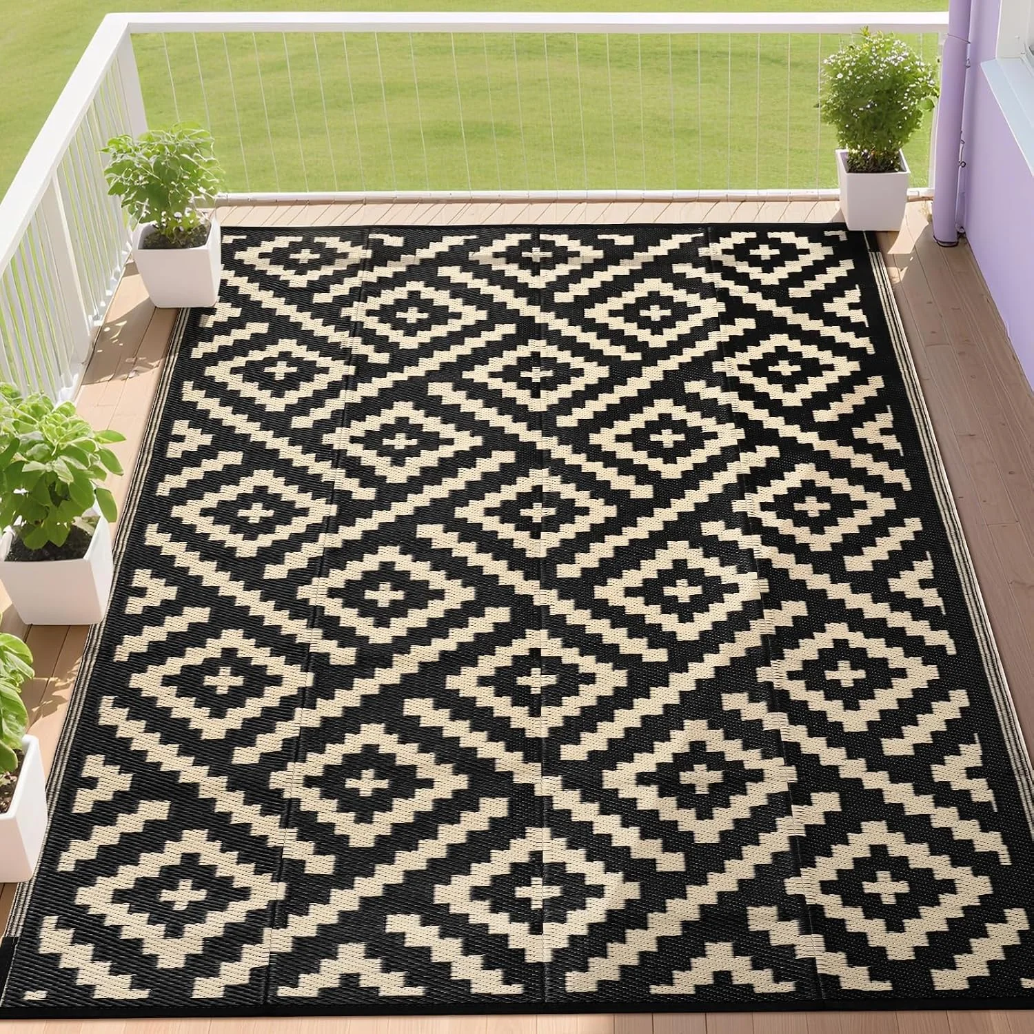 Outdoor Rugs 8'x10' Waterproof for Patios Clearance, Plastic Straw Mats for RV - Image 6