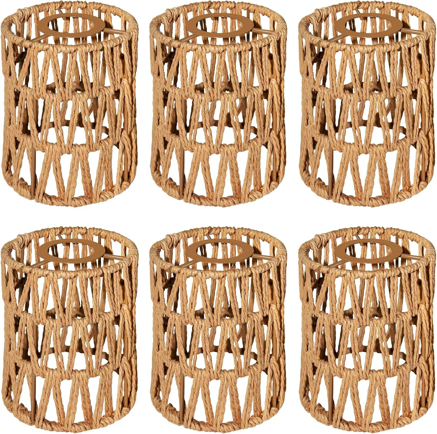 Hanging Light Lamp Shades Boho Rattan Lamp Shades - Image 9