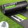 4FTX300FT Weed Barrier Fabric, 3.2oz Landscape Fabric, Durable Weed Barrier Fabric Heavy Duty with 20 U-Shaped