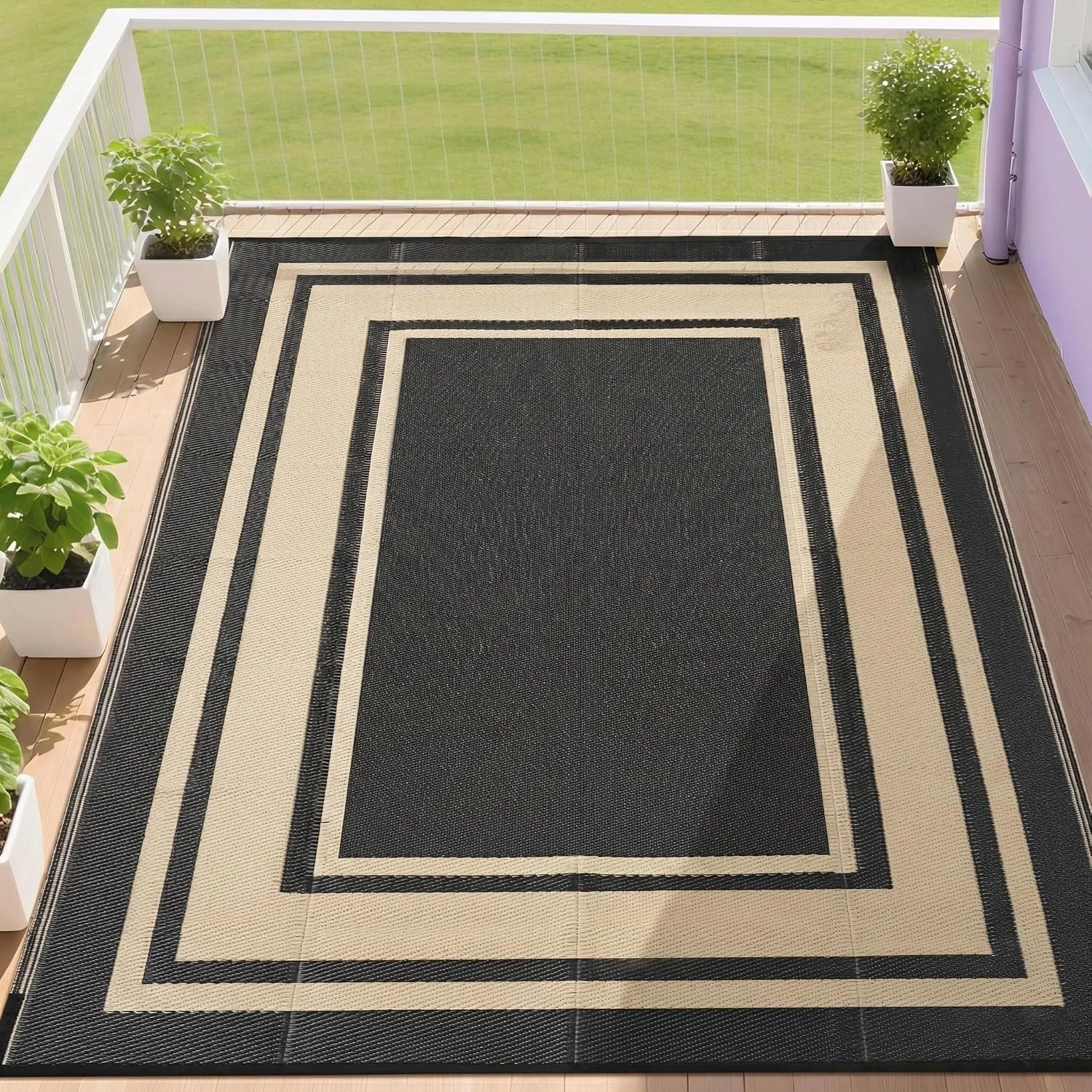 Outdoor Rugs 8'x10' Waterproof for Patios Clearance, Plastic Straw Mats for RV - Image 5