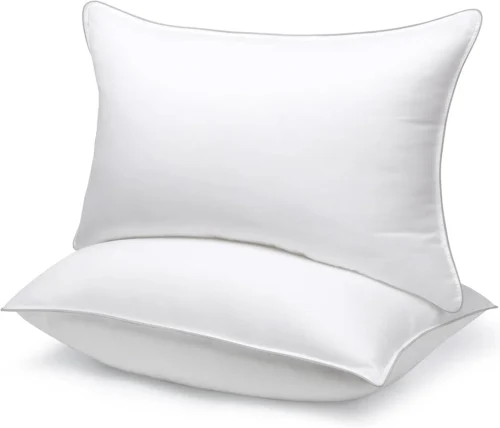 viewstar Pillows Queen Size 2 Pack, Firm Support Gusseted Bedding, White