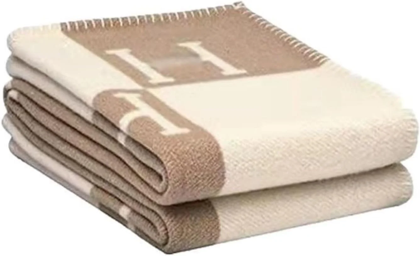 Fcteap h Blanket Soft Throw Blanket Faux Fleece Cashmere Plaid Warm Shawl Thick Knitted Plush Cozy Comfy for Women Throw Blanket for Sofa Couch Bed Queen King Size 55x66 in (Khaki) - Image 2