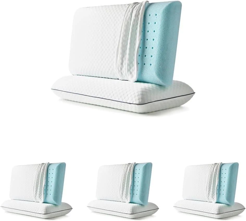 WEEKENDER Ventilated Gel Memory Foam Pillow - Washable Cover - Queen Size(Pack of 1), White - Image 2