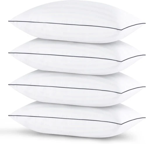 Pillows Standard Size Set of 4 - Bed Pillows for Sleeping 4 Pack, Cooling Supportive Hotel Pillows with Premium Soft Down Alternative Fill for Side Stomach and Back Sleepers