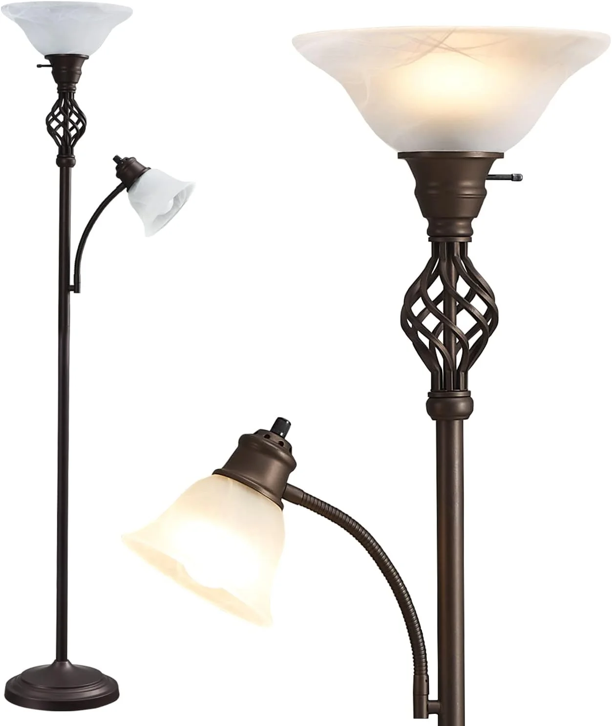 Torchiere Floor Lamp for Living Room, LED Standing Reading Light - Image 2