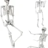 5.4Ft/165cm Halloween Skeleton Full Body Life Size Human Bones with Movable Joints for Indoor Outdoor Halloween Props Decorations