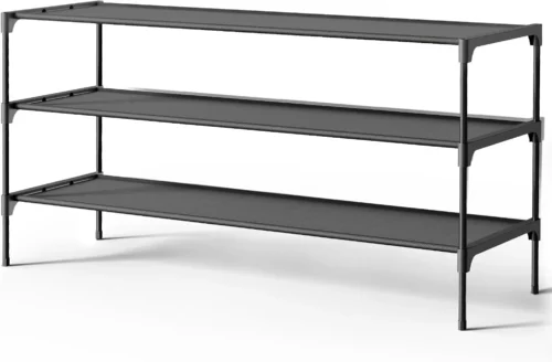Kitsure Non-Woven Shoe Rack for Entryway, Closet, 70 x 30 x 47cm, Black