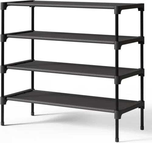 Alternative view of Kitsure Non-Woven Shoe Rack for Entryway, Closet, 70 x 30 x 47cm, Black