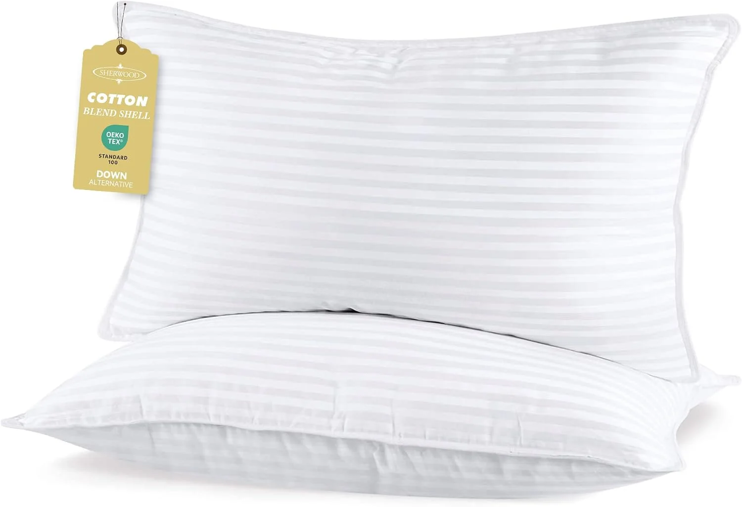 SHERWOOD Hotel Collection Pillows 2 Pack with Cotton Cover, Queen - Image 3