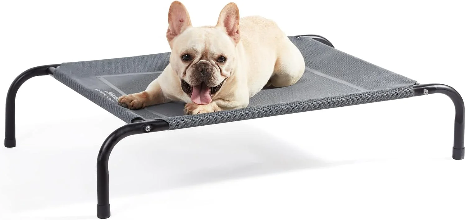 Bedsure Outdoor Elevated Cooling Dog Bed Large Sized Dog, 49in Grey