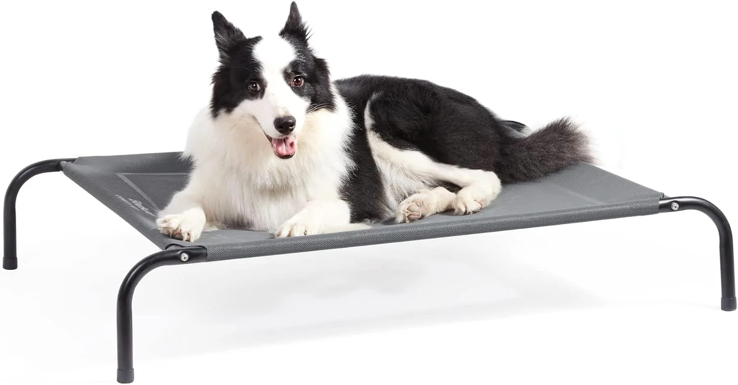 Bedsure Outdoor Elevated Cooling Dog Bed Large Sized Dog, 49in Grey - Image 3