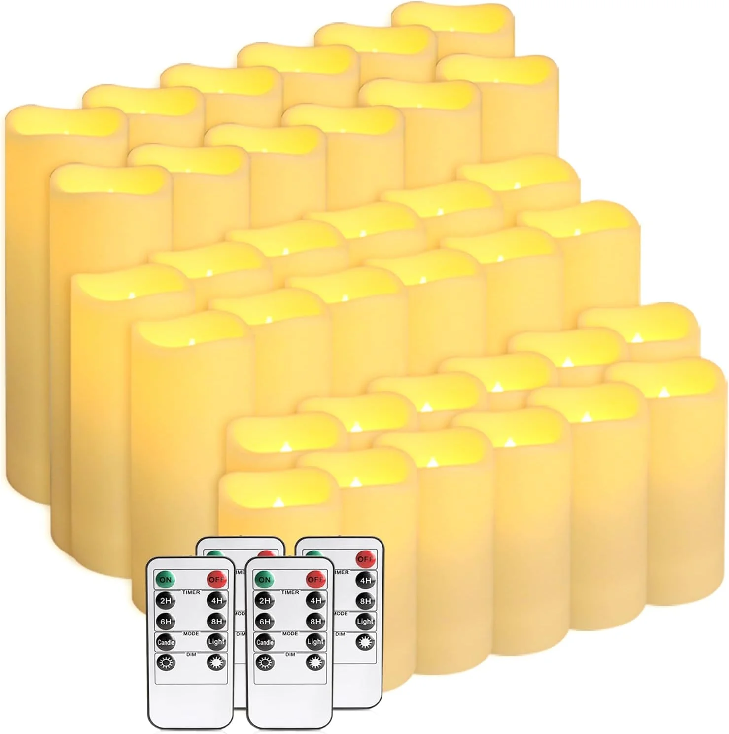 24-Pack LED Flameless Candles with Remote Control -Flickering Electric Candles- Timer Candles -3D Flame, for Halloween Christmas Parties, Wedding