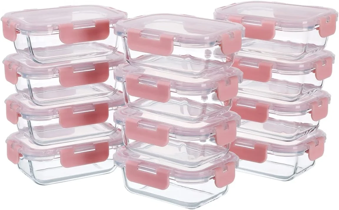 24-Piece Small Glass Food Storage Containers with Lids Airtight