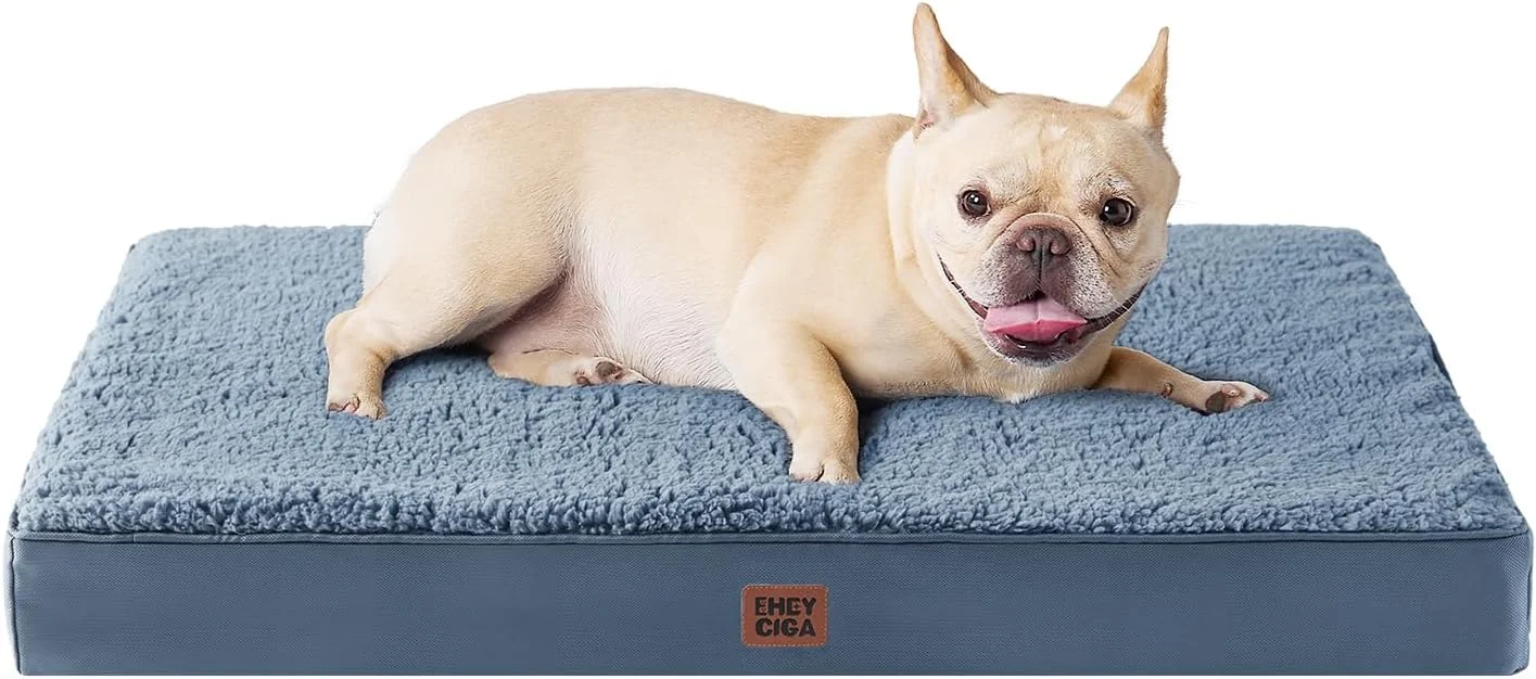 EHEYCIGA Orthopedic Dog Bed Large with Washable Cover, 91x69x9cm, Beige - Image 3