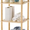 Bamboo Bathroom Shelf, 4-Tier Bathroom Storage Shelf, Multifunctional Storage Rack for Living Room Bedroom Kitchen, Space Saver