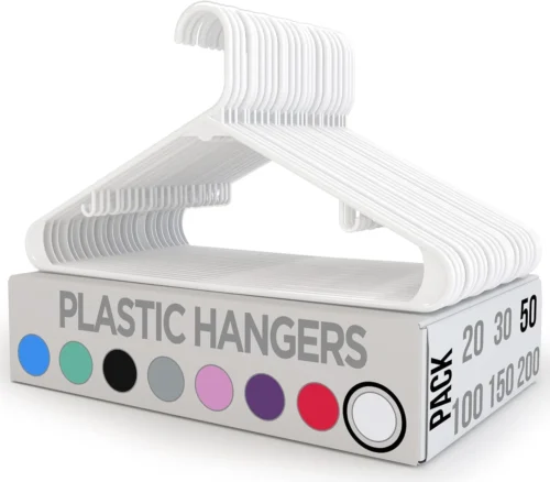 Alternative view of Utopia Home Plastic Hangers with Hooks 50 Pack – White Hangers