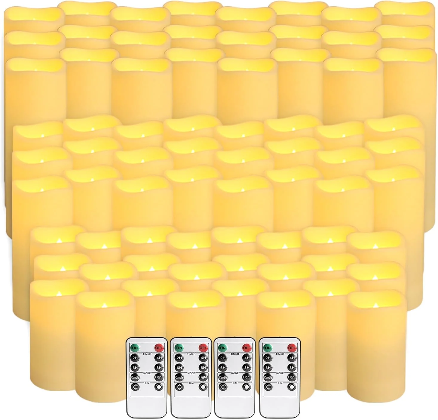 24-Pack LED Flameless Candles with Remote Control -Flickering Electric Candles- Timer Candles -3D Flame, for Halloween Christmas Parties, Wedding - Image 4