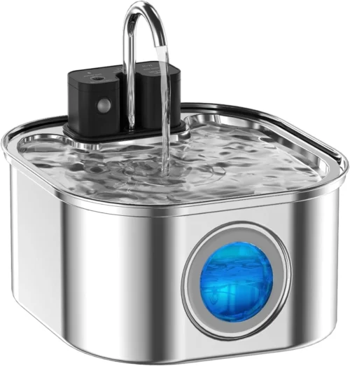 Alternative view of Wireless Cat Water Fountain，[Rechargeable & Faucet ] Stainless Steel Battery Operated Cat Water Fountain, 108oz/ 3.2l Automatic Cordless Pet Fountain -Dog Fountain with 4200 Mah Battery