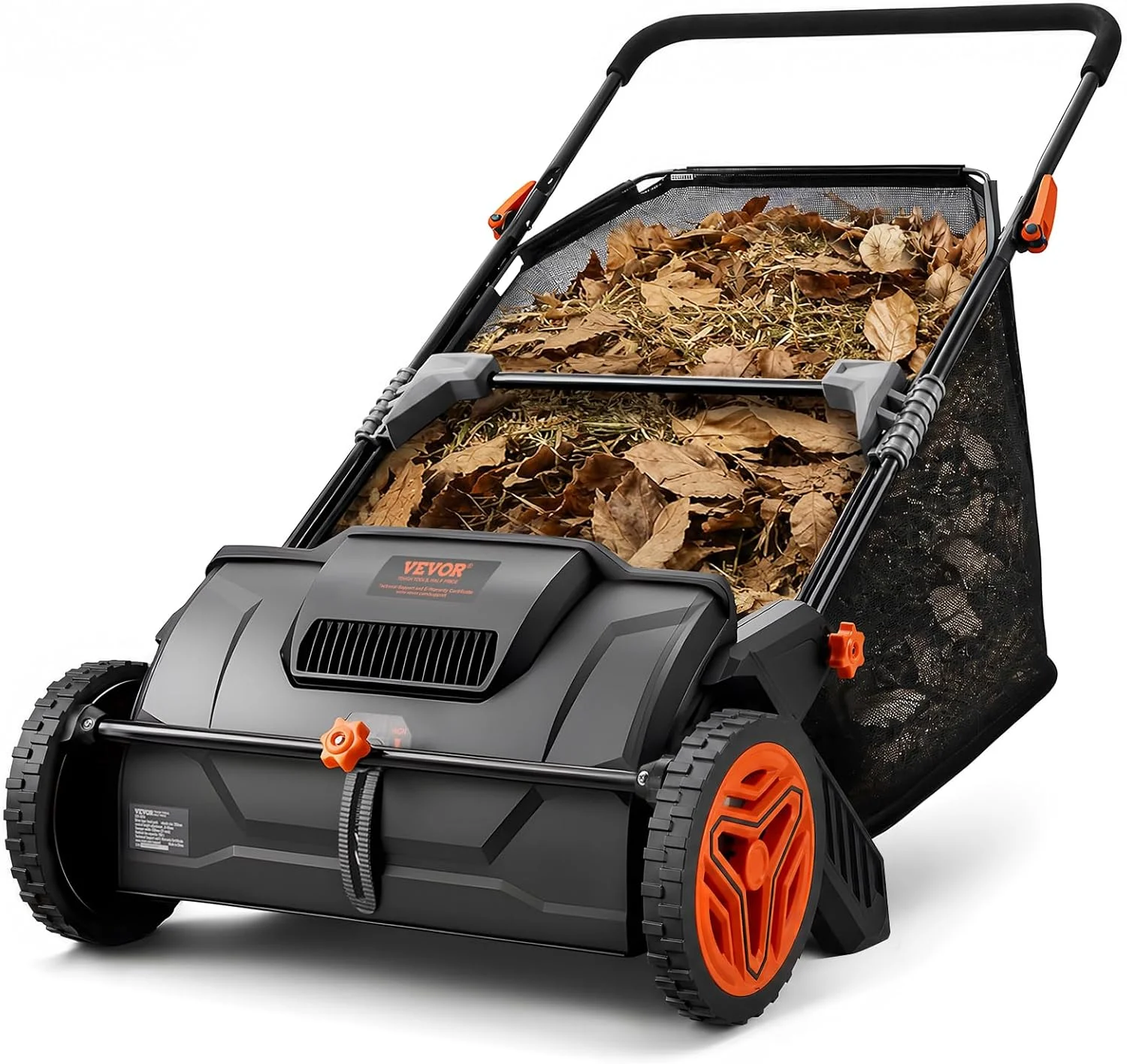 Push Lawn Sweeper 21 Leaf & Grass Collector 3.5 cu. ft. Hopper Bag - Image 4