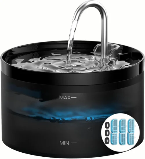 Alternative view of Cat Water Fountain Cat Fountain: GIOTOHUN 2L Water Fountains Indoor Cats - Super Silent Pet Waterer Fountains for Cats - Easy Cleaning - Black - Pets Feeding & Watering Supplies - for Small Animals