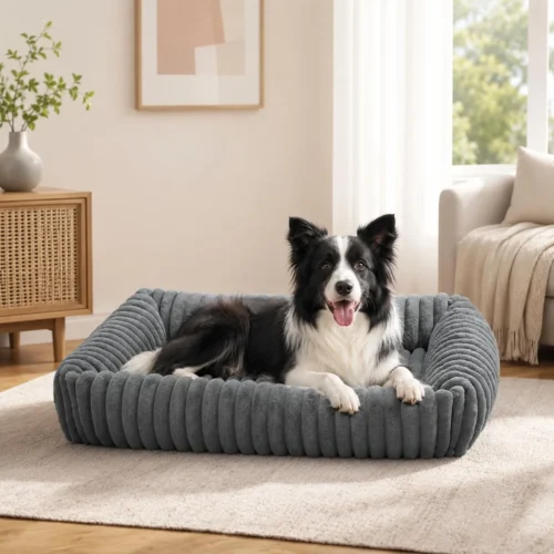 Alternative view of Oveppy Dog Bed for Small Medium Dogs, Super Soft Rectangle Dog Beds
