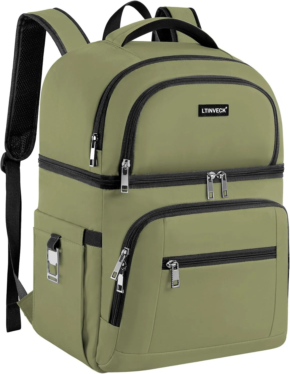 Backpack, Insulated Backpack Cooler Leakproof Double Deck Cooler Bag for Men Women RFID Lunch Backpack - Image 3