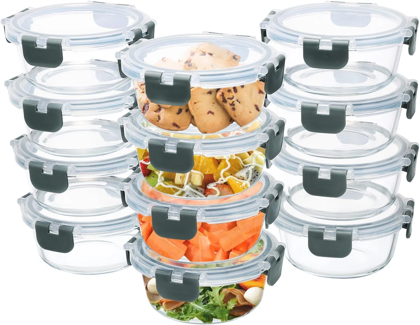24-Piece Small Glass Food Storage Containers with Lids Airtight - Image 2