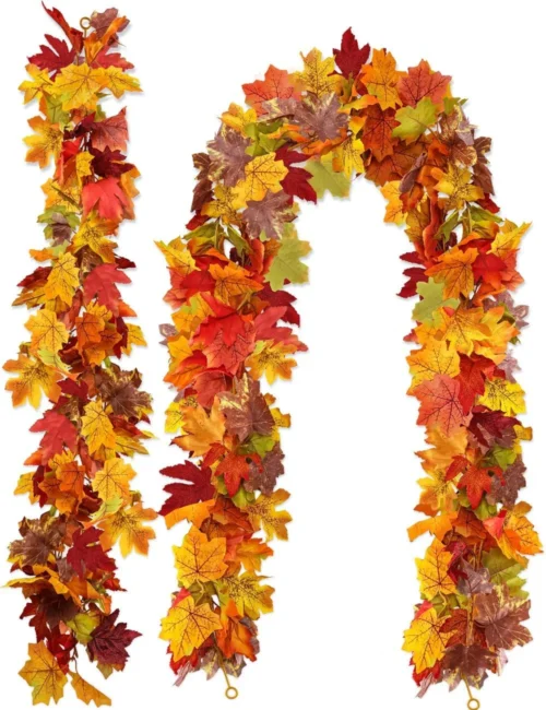 6 Pack Fall Garland Maple Leaf Decorations, 5.9 Ft 72 Leaves Each